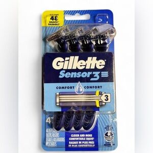 Gillette Sensor3 Disposable Razors 4 pack - Navy Blue
